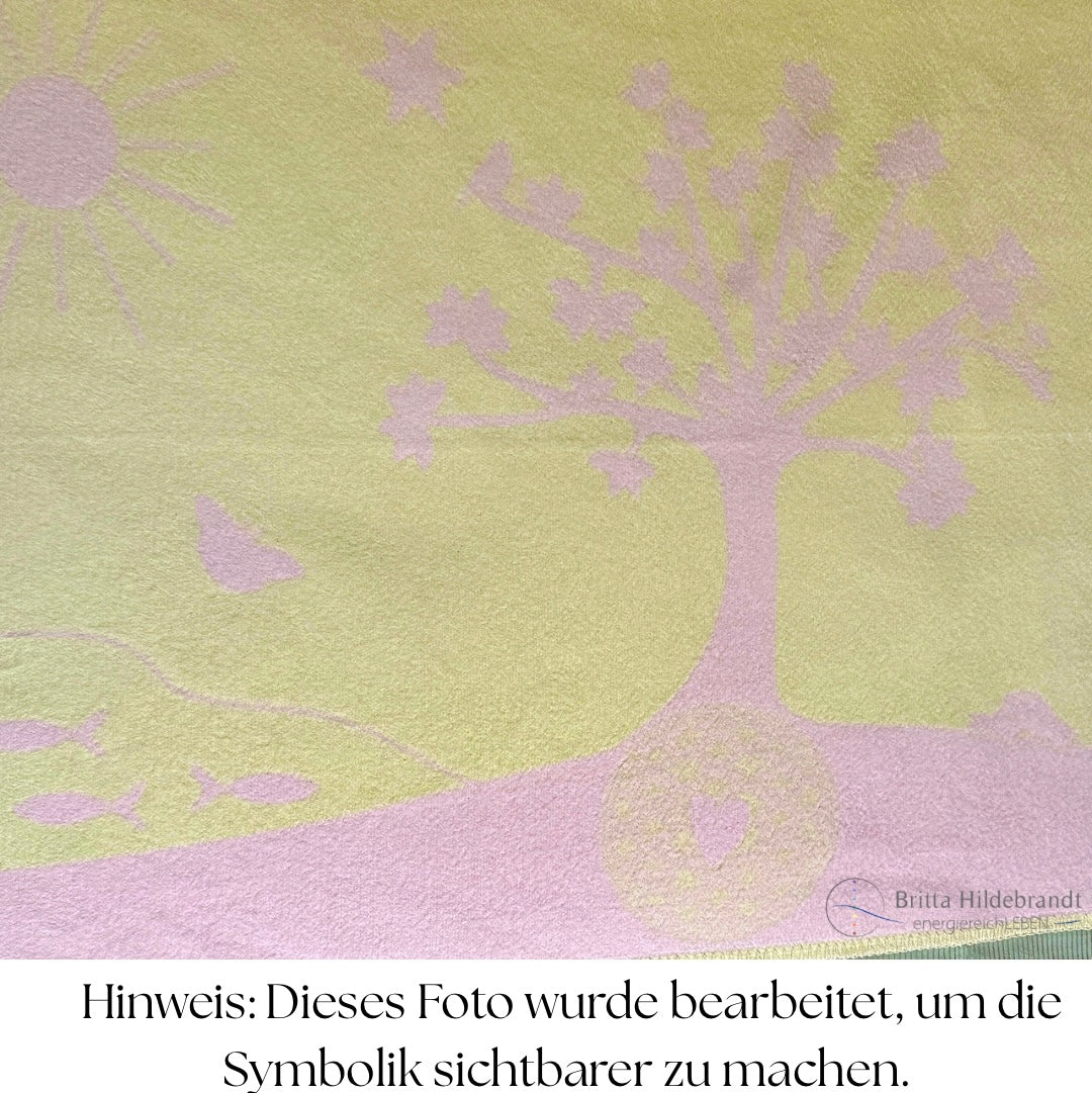 Babydecke natur/rosa, Biobaumwolldecke, Größe 75 x 100 cm, 100% Biobaumwolle, gots-zertifiziert