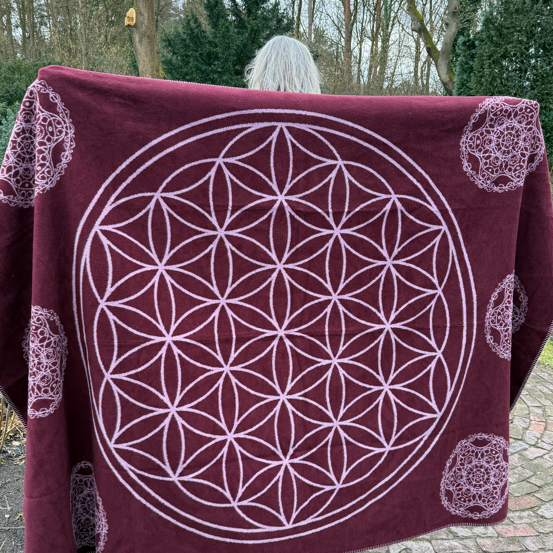 Biobaumwolldecke VITAL brombeere/mauve, Größe 150 x 220 cm, 100% Biobaumwolle, gots-zertifiziert