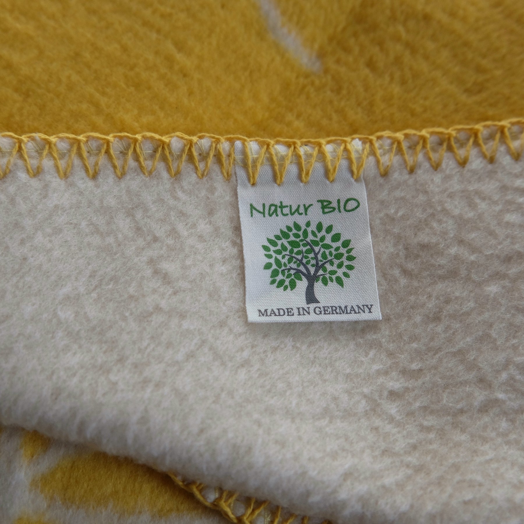 Babydecke gelb/natur, Biobaumwolldecke, Größe 75 x 100 cm, 100% Biobaumwolle, gots-zertifiziert