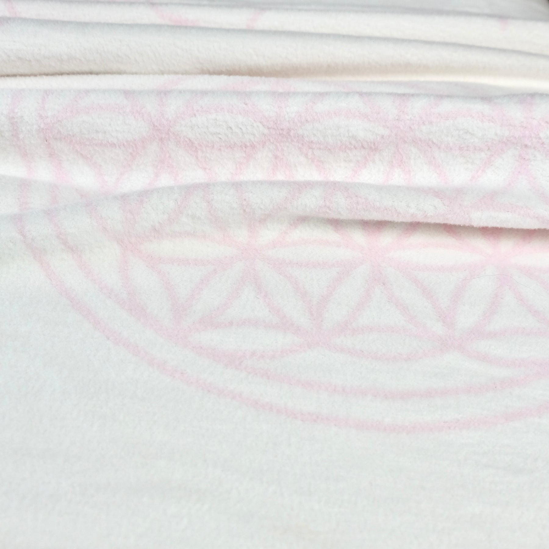 Biobaumwolldecke Achtsamkeit weiß/rosa, Größe 150 x 220 cm, 100% Biobaumwolle, gots-zertifiziert